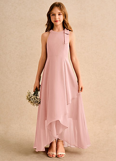 Azazie Boop Girls Formal Flower Girl Dresses Rosette A-Line Bow Chiffon Dress image1