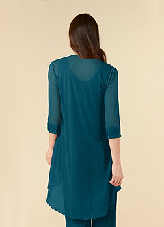 Azazie Frances Mother of the Bride Dresses Ink Blue Jumpsuit/Pantsuit Scoop Mesh Dress image6