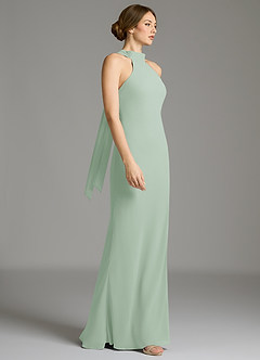 Azazie Cairo Vestidos de damas de honor Vestido de Agave de Gasa de Corte Sirena con Plisado image5