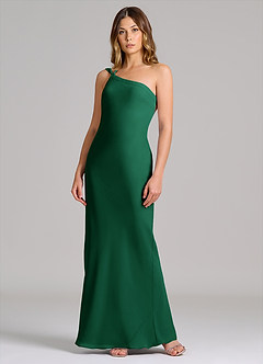 Azazie Monroe Suknie dla druhen Osłona Jedno ramię Szyfon Do ziemi Sukienka image3