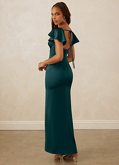 Christian Siriano Bridal for Azazie 1005 Robes de demoiselle d'honneur Robe Fourreau en Satin extensible Encolure en Forme de Cœur Vert Pin image8