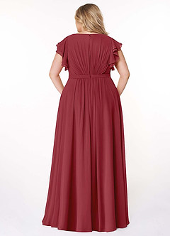 Azazie Daphne Modest Bridesmaid Dresses A-Line Ruffled Chiffon Floor-Length Dress image8