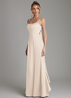 Azazie Zherra 신부 들러리 드레스 인어 절하다 스트레치 새틴 바닥 길이 드레스 image2