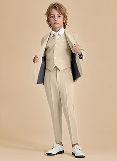 front Oliver Niños Tan Traje de 5 piezas