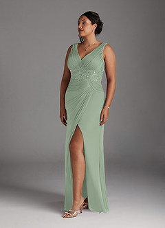 Azazie Winona Mother of the Bride Dresses Dusty Sage Mermaid Sequins Mesh Dress image9