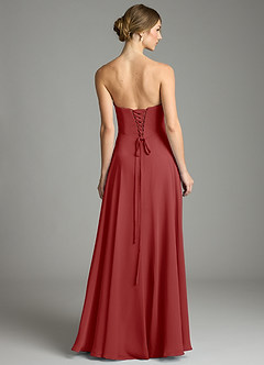 Azazie Ayla Abiti da Damigella Abito A-Line in Chiffon Scollo a Cuore Ruggine image2