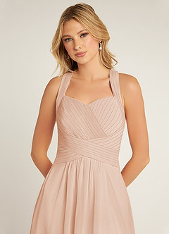 Azazie Claudia Jurken voor bruidsmeisjes Jurk van Chiffon met A-Lijn Sweetheart Halslijn Engelse Roos image5