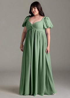 Azazie Madisynn Maternity Bridesmaid Dresses Bow Chiffon Floor-Length Dress image8
