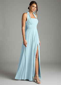 Azazie Tamira Robes de demoiselle d'honneur Robe Trapèze Convertible en Mousseline de soie Plissé Bleu Nuage image7