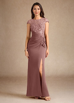 Azazie Santa Clarita Mother of the Bride Dresses Dusty Rose Mermaid Sequins Stretch Crepe Dress image4