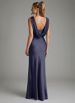 Azazie Elena Bridesmaid Dresses Stormy Mermaid Pleated Stretch Satin Dress image2
