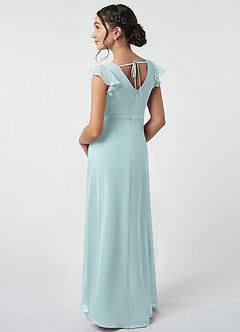 Azazie Claudine Junior Mist A-Line Pleated Chiffon Dress image4