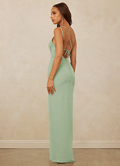 Christian Siriano Bridal for Azazie 1003 Bridesmaid Dresses Dusty Sage Sheath One Shoulder Chiffon Dress image7