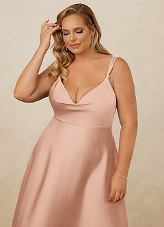 Christian Siriano Bridal for Azazie 1001 Bridesmaid Dresses Rose Gold A-Line Sweetheart Neckline Stretch Satin Dress image16