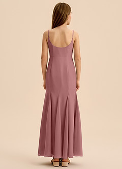 Azazie Evey Junior Desert Rose Mermaid Pleated Chiffon Dress image2