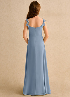 Azazie Puppy Girls Formal Flower Girl Dresses Dusty Blue A-Line Pleated Chiffon Dress image2