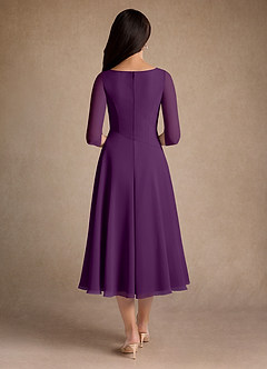 Azazie Durant Mother of the Bride Dresses Grape A-Line Pleated Chiffon Dress image3