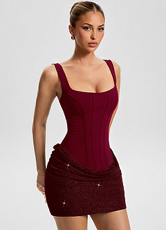 Bronwen Cabernet Mini Dress image4