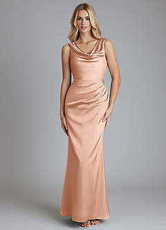 Azazie Tallie Suknie dla druhen Syrena Pofałdowany Satyna elastyczna Do ziemi Sukienka image9