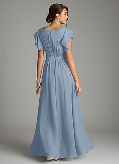 Azazie Daphne Modest Bridesmaid Dresses A-Line Ruffled Chiffon Floor-Length Dress image2