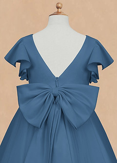 Azazie Kaeya Flower Girl Dresses Twilight A-Line Bow Tulle Dress image8