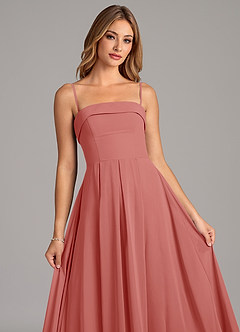 Azazie Lucienne Bridesmaid Dresses Antique Rose A-Line Strapless Chiffon Convertible Dress image7