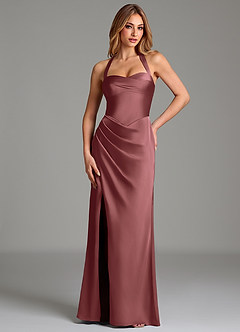 Azazie Serenity 신부 들러리 드레스 인어 스위트하트 네크라인 스트레치 새틴 바닥 길이 드레스 image1