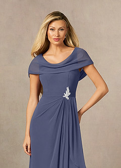 Azazie Mary Mother of the Bride Dresses Stormy A-Line Side Slit Chiffon Dress image5