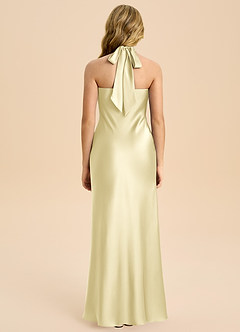 Azazie Chickie Junior Robe Fourreau en Satin extensible Plissée Sorbet Citron image2