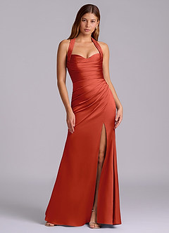 Azazie Destiny Suknie dla druhen Syrena Dekolt w kształcie serca Satyna elastyczna Do ziemi Sukienka image7