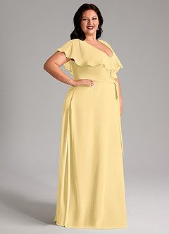 Azazie Lainey Bridesmaid Dresses Butter A-Line with Pockets Chiffon Dress image5