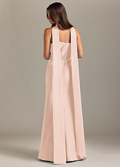 Azazie Kinsley Bridesmaid Dresses Blushing Pink Mermaid Side Slit Stretch Satin Dress image2