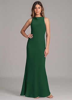 Azazie Allettie Jurken voor bruidsmeisjes Jurk van Chiffon met Zeemeermin Donkergroen image1