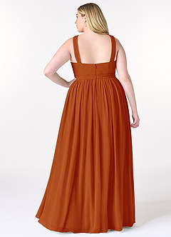 Azazie Elvira Bridesmaid Dresses Paprika A-Line Pleated Chiffon Dress image8