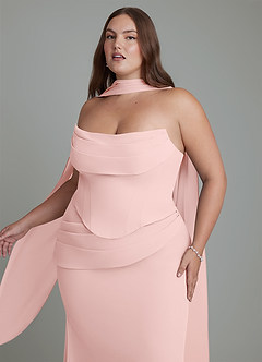 Azazie Sorrel Robes de demoiselle d'honneur Robe Sirène en Mousseline de soie Corset Rose Poudré image11