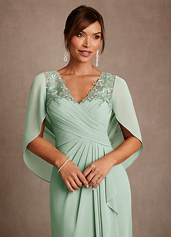 Azazie Santa Clara Mother of the Bride Dresses Agave A-Line Lace Dress image5