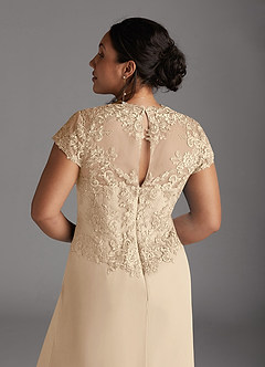 Azazie Junie Mother of the Bride Dresses Champagne A-Line Lace Chiffon Dress image9