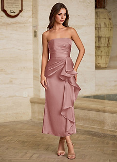 Ottilie Pink Satin Faced Chiffon Ruffled Maxi Dress image5