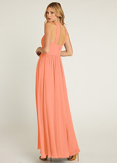 Azazie Jacey Bridesmaid Dresses Sunset A-Line Pleated Chiffon Dress image4