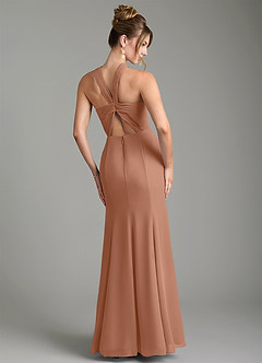 Azazie Rue Bridesmaid Dresses Bronzer A-Line Halter Chiffon Dress image2
