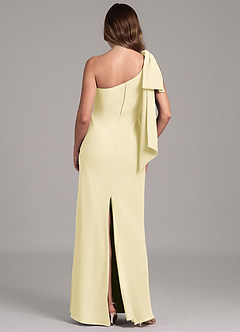 Azazie Capri Brautjungfernkleider A-Linie One-Shoulder Chiffon Kleid Zitronensorbet image2