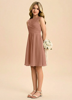 Azazie Skyla Junior Klä av A-Line i Chiffong Plisserad image4