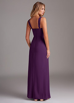 Azazie Denice Bridesmaid Dresses Grape Sheath Pleated Chiffon Dress image6