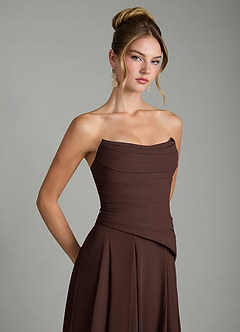 Azazie Gabriela Bridesmaid Dresses Ganache A-Line Corset Chiffon Dress image10