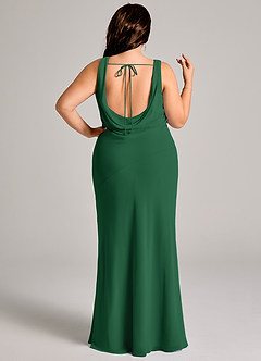 Azazie Rylina Bridesmaid Dresses Dark Green Mermaid Pleated Chiffon Dress image11