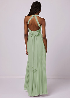 Barbie ♥ Azazie Bridesmaid Dresses Dusty Sage A-Line Pleated Chiffon Dress image2