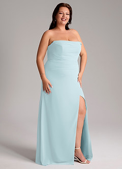 Azazie Leonis Bridesmaid Dresses Mist Sheath Strapless Chiffon Convertible Dress image14