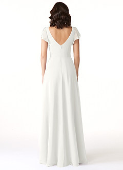 Azazie Omari Bridesmaid Dresses White A-Line Chiffon Dress image2