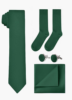 front Matching Wide Tie & Pocket Square & Cuff Links & Socks Set