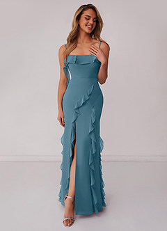 Barbie ♥ Azazie Bridesmaid Dresses Bermuda Sheath Bow Chiffon Dress image3